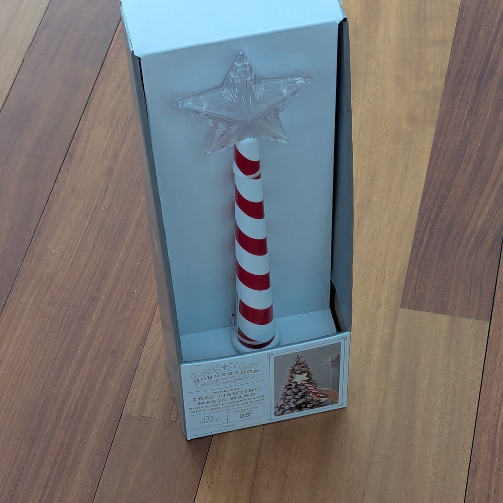 Red and White Striped Tree Topper